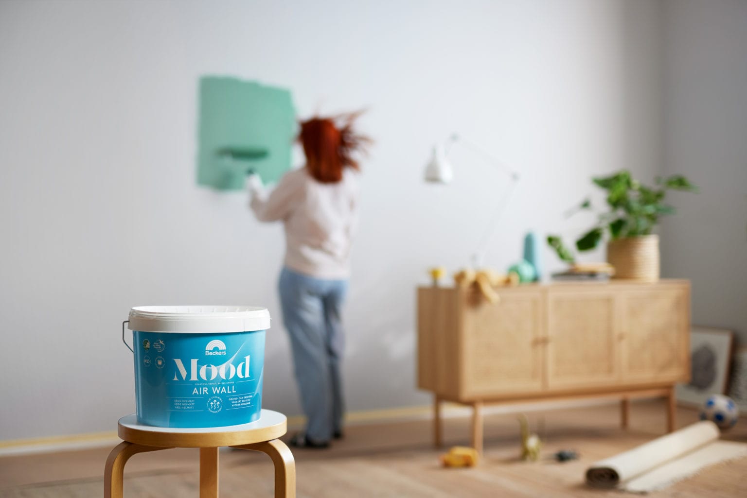 Matt inomhusfärg som renar luften Luftrenande färg från Beckers.