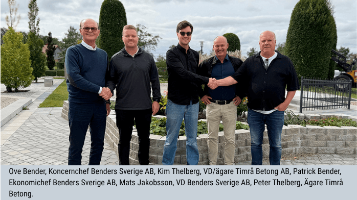 Benders förvärvar Timrå Betong Benders förvärvar Timrå Betong