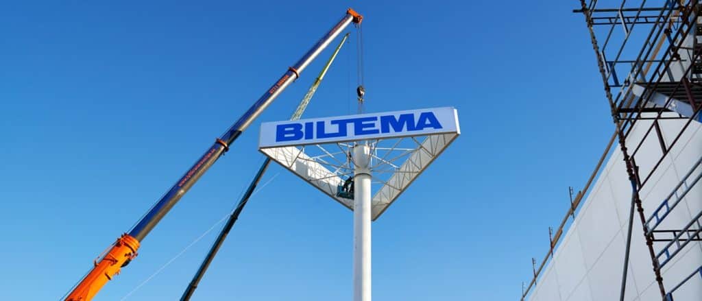 Biltemas konceptvaruhus i Nyköping sett från E4:an. Illustration: Byggingenjörsbyrån