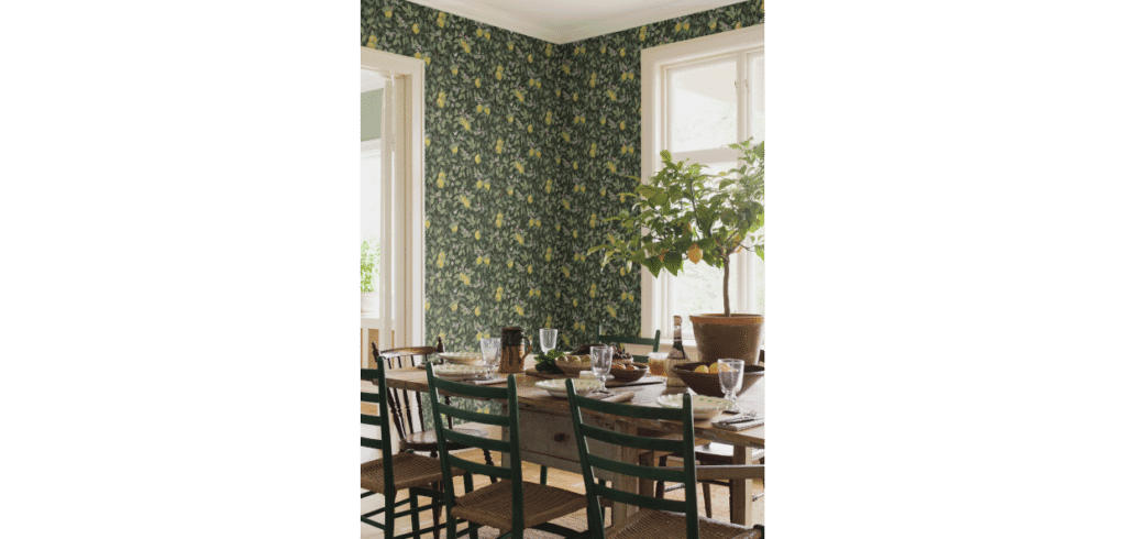 Orangeri från Boråstapeter Orangeri - handmålat från Borås. Bild Boråstapeter.