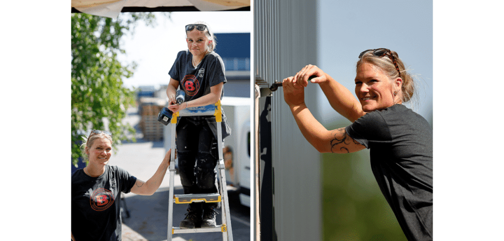 Aktion ska avhjälpa bristen på plåtslagare Jenny på K.G. Hjelmgrens Plåtslageri är yrkesambassadör för byggnadsplåtslagare. Ett initiativ som drivs av Plåt & Ventbyrån. Foto- Peter Holgersson
