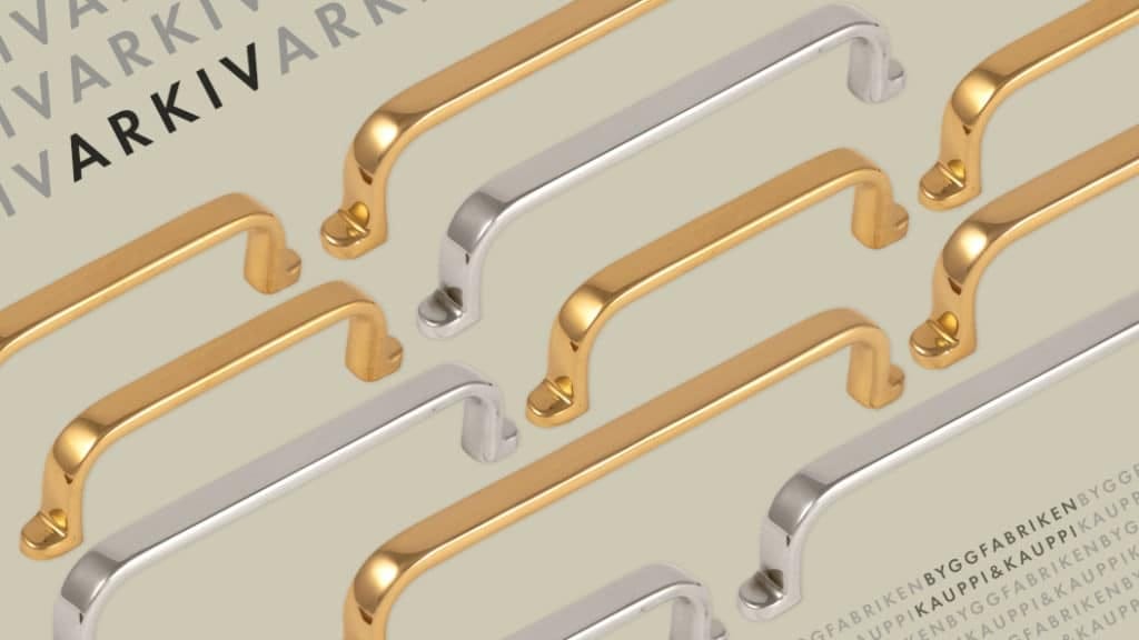 Byggfabriken tillsammans med Kauppi & Kauppi den nya beslagsserien Arkiv. Bild Byggfabriken