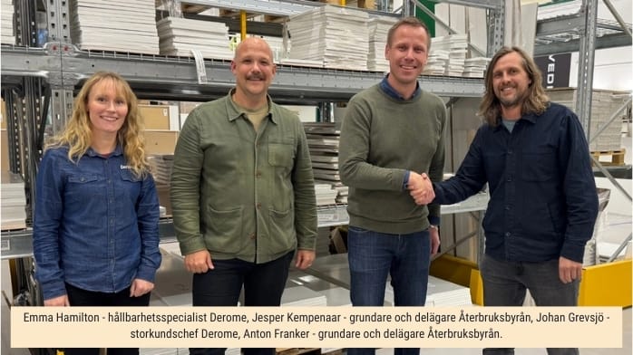 Derome och Återbruksbyrån i nytt samarbete – gör återbruk enklare för byggbolagen Återbruksbyrån & Derome i nytt samarbete