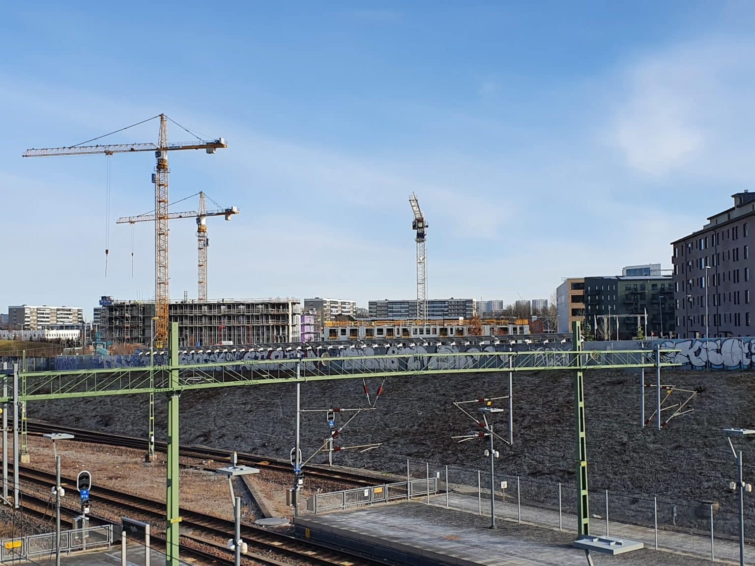 Bygghandeln bromsar in Bild på en byggarbetsplats