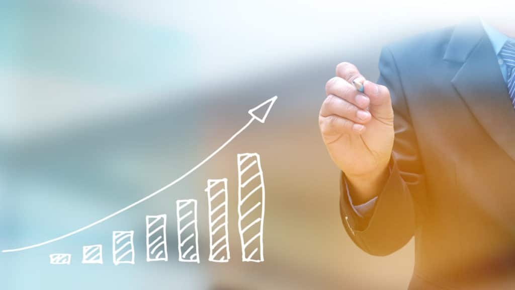 Bilden visar en OH-bild på en uppåtgående kurva.