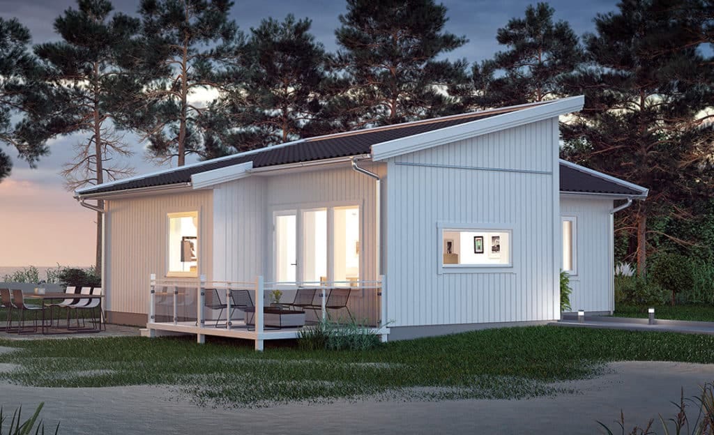 Mestergruppen lanserar lösvirkeshus Västkuststugor från Vizcon finns på Mestergruppens nya småhusmeny. Bild Vizcon