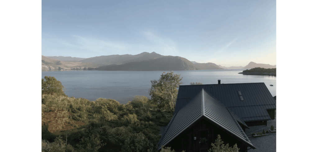 Tak- och fasadprofilen Plannja Trend i matt svart (AI-förlängd bild)