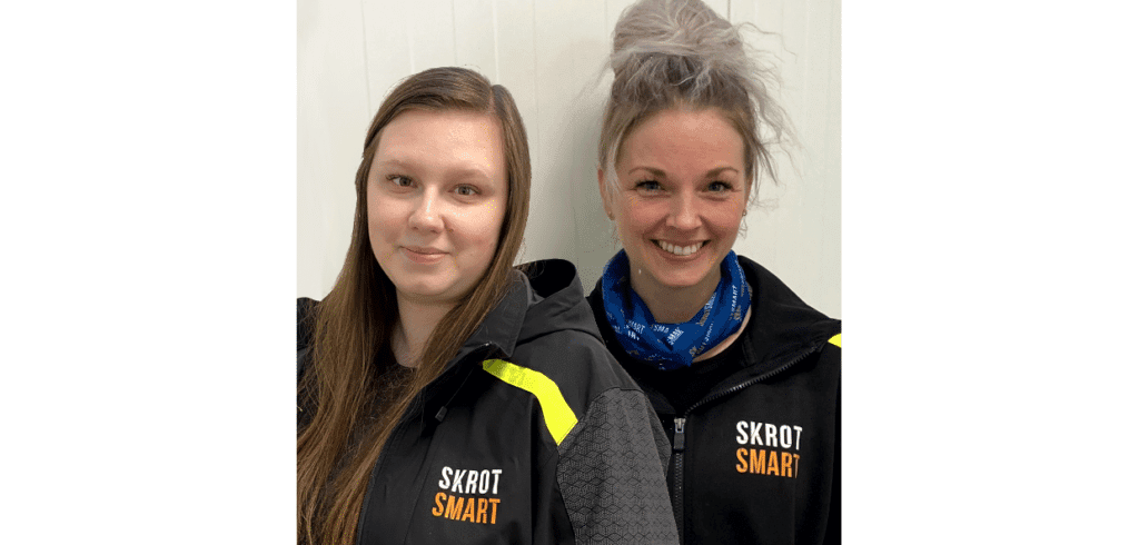 Annie Gustavsson och Elisia Kirchberg ser framemot att välkomna alla nya återvinnande kunder i Kalmar. Foto Skrotsmart